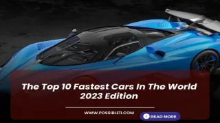 The Top 10 Fastest Cars In The World 2023 Edition