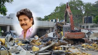 Bulldozer action on actor Nagarjunas N-Convention Center in Hyderabad