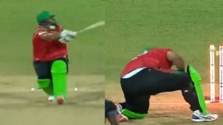 CPL 2024: आजम खान के मुंह पर लगी गेंद और पिच पर गिरे मुँह के बल 
