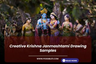 Creative Krishna Janmashtami Drawing Samples