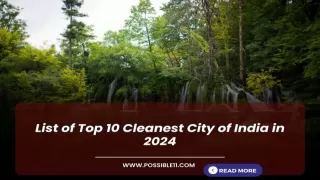 List of Top 10 Cleanest City of India in 2024