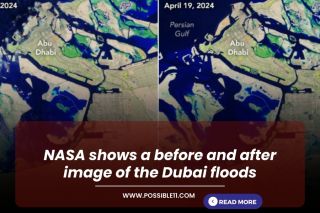 NASA shows a before and after image of the Dubai floods