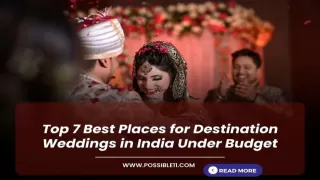 Top 7 Best Places for Destination Weddings in India Under Budget