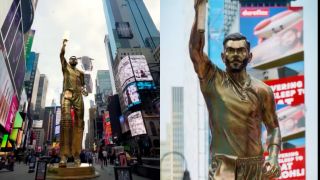 Virat Kohli gold statue unveiled at New York Times Square