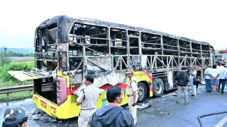 21 Killed as Hyderabad-Bengaluru Bus Catches Fire in Andhra