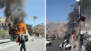 Gen-Z enraged in Leh Ladakh, attacked BJP office, pelted stones and set a police vehicle on fire