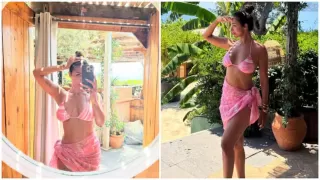 Malaika Arora Stuns in Bold Pink Bikini During Italy Vacation