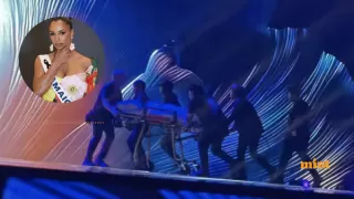 Miss Universe Jamaica Falls On Stage in Shocking Mishap Miss Universe Jamaica Falls On Stage in Shocking Mishap