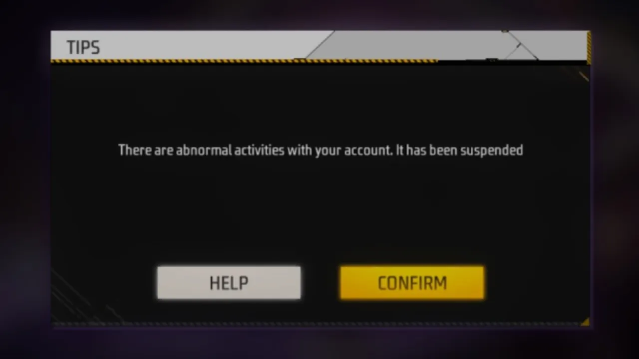free fire account suspend