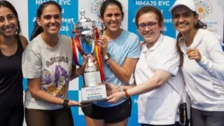 Shloka Mehta won a trophy at the Ambani school sports day