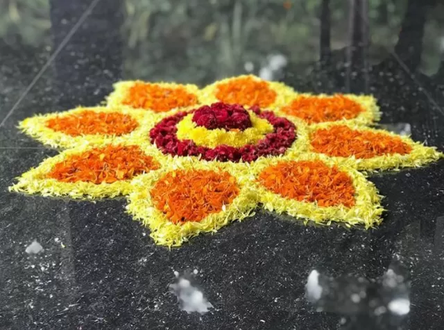 Flower Petal Rangoli Design