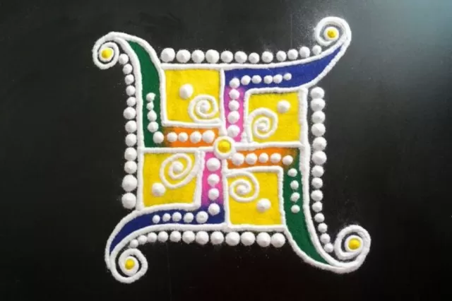 Swastika Rangoli Design