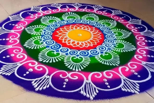A Glow of Celebration Rangoli Design