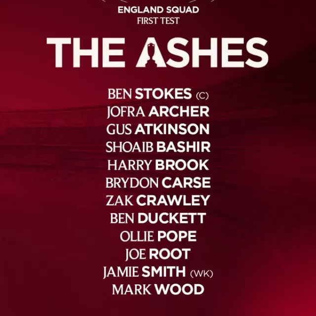 England named a 12-man squad for the Ashes series