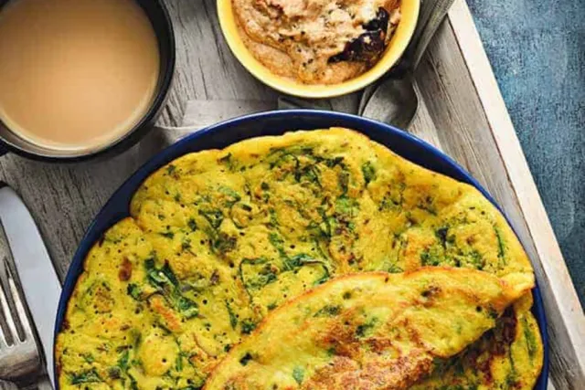 Moong Dal Chilla with Yogurt Dip
