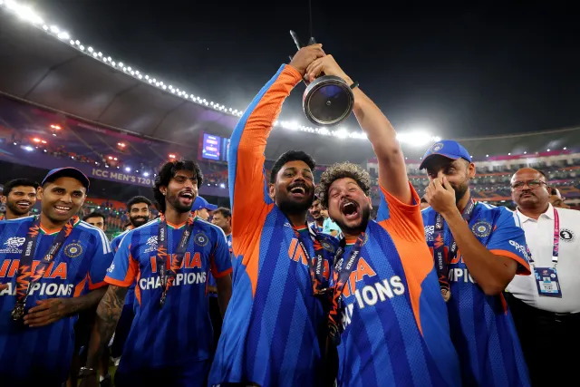 Team India HD Wallpaper with T20 World Cup 2026 Trophy, Download