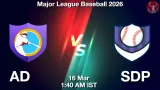 AD vs SDP Dream11 Prediction, Preview & Updates - <small>Mon, 16 Mar 01:40 AM IST</small>