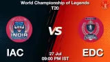 IAC vs EDC Match Prediction & Fantasy Tips - <small>Sun, 27 Jul 09:00 PM IST</small>