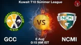 GCC vs NCMI Match Prediction - <small>Wed, 06 Aug 12:15 AM IST</small>