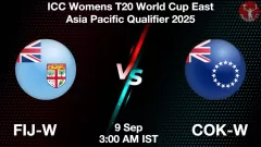 FIJ-W vs COK-W Match Result