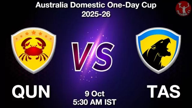 QUN vs TAS ड्रीम11 भविष्यवाणी, फैंटेसी क्रिकेट टीम - 09 अक्टूबर 2025