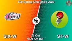 SIX-W vs ST-W Match Prediction Picture