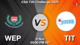WEP vs TIT Match Preview & Latest Updates - <small>Sun, 09 Nov 05:00 PM IST</small>