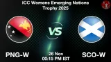 PNG-W vs SCO-W Match Preview - <small>Wed, 26 Nov 12:15 PM IST</small>