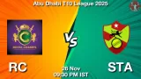RC vs STA Match Preview & Latest Updates - <small>Wed, 26 Nov 09:30 PM IST</small>