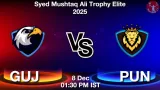 GUJ vs PUN Match Preview & Latest Updates - <small>Mon, 08 Dec 01:30 PM IST</small>