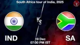IND vs SA Match Preview & Latest Updates - <small>Fri, 19 Dec 07:00 PM IST</small>