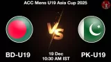 BD-U19 vs PK-U19 Match Preview - <small>Fri, 19 Dec 10:30 AM IST</small>