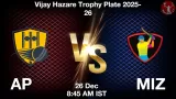 AP vs MIZ Match Preview & Latest Updates - <small>Fri, 26 Dec 08:45 AM IST</small>