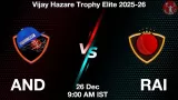 AND vs RAI Match Preview & Latest Updates - <small>Fri, 26 Dec 09:00 AM IST</small>