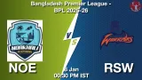 NOE vs RSW Match Preview & Latest Updates - <small>Thu, 08 Jan 12:30 PM IST</small>