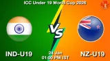 IND-U19 vs NZ-U19 Match Preview - <small>Sat, 24 Jan 01:00 PM IST</small>
