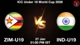 ZIM-U19 vs IND-U19 Match Preview - <small>Tue, 27 Jan 01:00 PM IST</small>