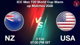 NZ vs USA Dream11 Prediction, Preview & Updates - <small>Thu, 05 Feb 07:00 PM IST</small>
