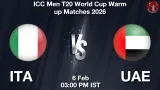 ITA vs UAE Dream11 Prediction, Preview & Updates - <small>Fri, 06 Feb 03:00 PM IST</small>