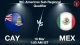 CAY vs MEX Dream11 Prediction, Preview & Updates - <small>Tue, 10 Mar 01:00 AM IST</small>