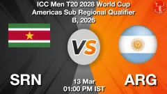SRN vs ARG Match Preview, Picture