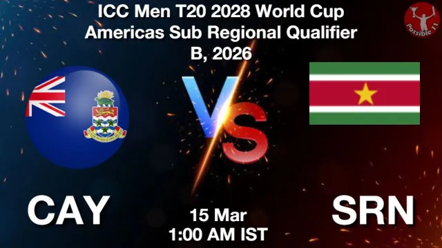 CAY vs SRN ड्रीम11 भविष्यवाणी, फैंटेसी क्रिकेट टीम - 15 मार्च 2026