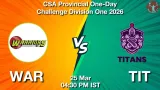 WAR vs TIT Dream11 Prediction, Preview & Updates - <small>Wed, 25 Mar 04:30 PM IST</small>