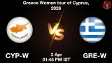 CYP-W vs GRE-W Dream11 Prediction - <small>Fri, 03 Apr 01:45 PM IST</small>