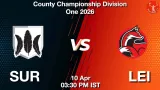 SUR vs LEI Dream11 Prediction, Preview & Updates - <small>Fri, 10 Apr 03:30 PM IST</small>