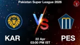 KAR vs PES Dream11 Prediction, Preview & Updates - <small>Wed, 22 Apr 03:00 PM IST</small>