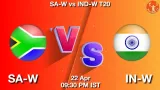 SA-W vs IN-W Dream11 Prediction - <small>Wed, 22 Apr 09:30 PM IST</small>