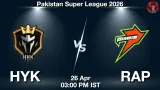 HYK vs RAP Dream11 Prediction, Preview & Updates - <small>Sun, 26 Apr 03:00 PM IST</small>