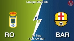 RO vs BAR Match Result