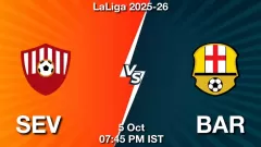 SEV vs BAR Match Result